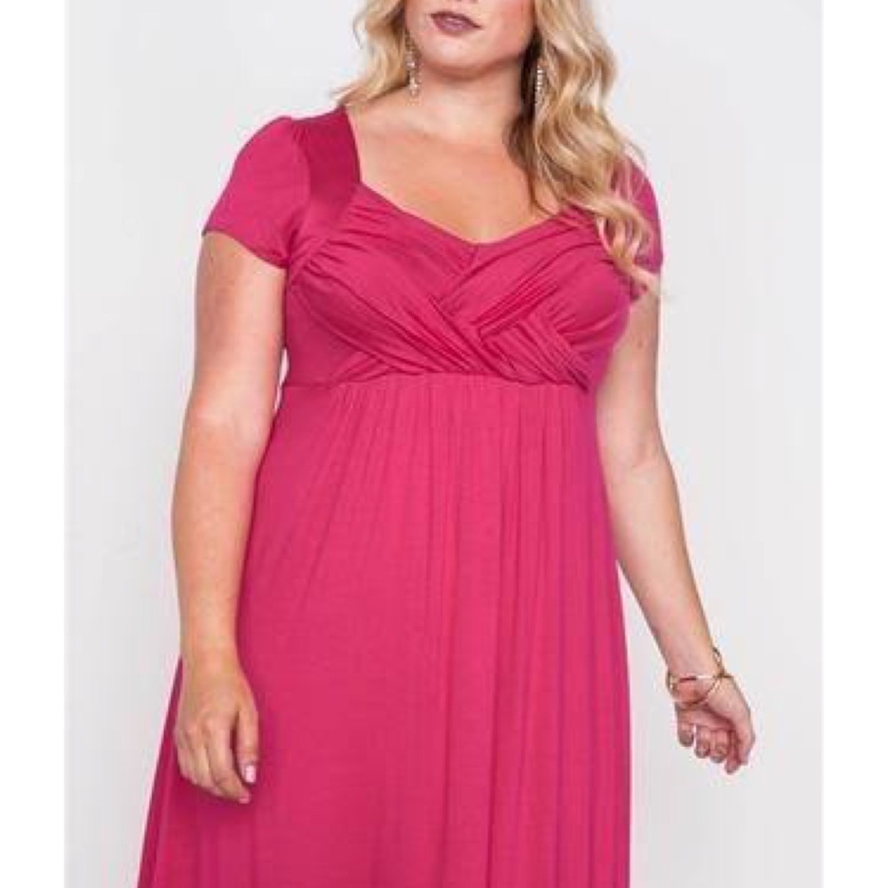 Plus Size Sangria Berry Short Sleeve Dress